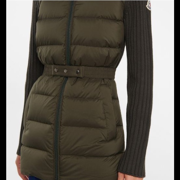 Moncler Green Down Knit Cardigan Jacket - Picture 4 of 7